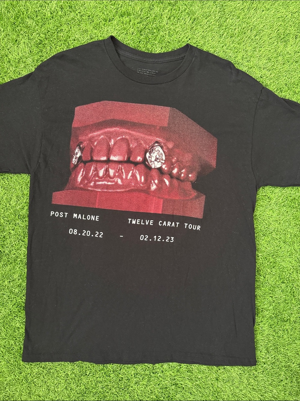 Post Malone Twelve Carat Tour Black Graphic T‑Shirt Size Large